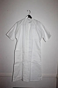 German Military Doctor Nurse White Medical Coat Collar Cotton Lab Dress - Picture 1 of 5