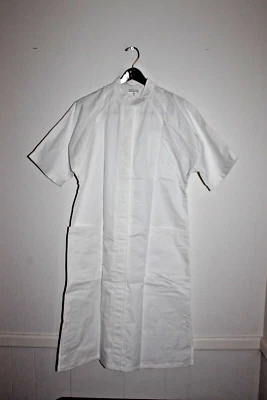 German Military Doctor Nurse White Medical Coat Collar Cotton Lab Dress - Image 1 of 4