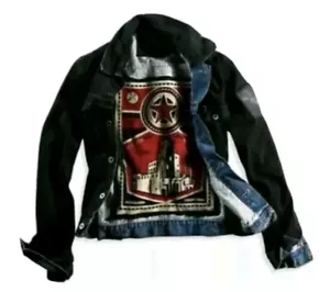 LEVI x OBEY BLACK & BLUE DENIM TRUCKER PATCH JACKET XL SHEPARD FAIREY vtg lvc - Picture 1 of 4