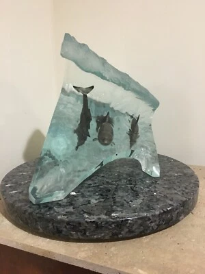 Escultura Lucite Wyland "Surf Riders" 1291/1500 con certificado de autenticidad Foto 1 de 4