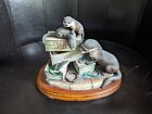 Border Fine Arts Mammals On The Quayside A8787 Otter Figurine Group VGC