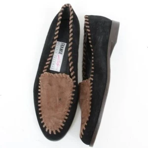 Beverly Feldman Frankie And Baby Two-tone Suede Pointy Toe Slip-on Loafers 8 - Picture 1 of 8