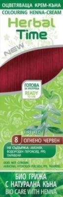 Herbal Time Bio Henna Haarfarbe Creme Color Pflanzen Feuer rot Haarfärbemittel - Bild 1 von 2