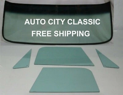 Ford Econoline Glass 1961 - 1967 Windshield Vent Door Glass 5pc Green Set - Image 1 of 4