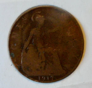 1917 One Penny, United Kingdom, George V (Bronze, 9.4 g, 31 mm), Ungraded - Picture 1 of 2