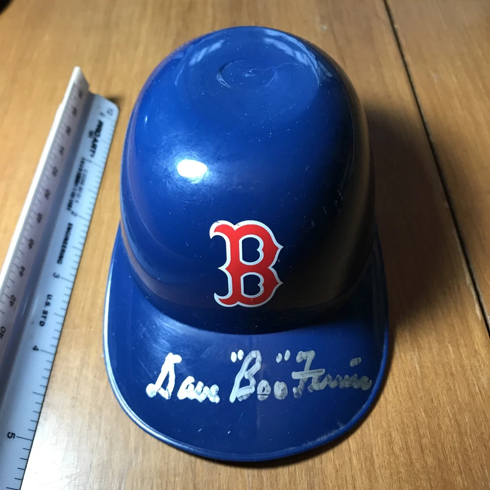 Dave Boo Ferriss Signed Small Plastic Batter Helmet Boston Red Sox - Image 1 of 4