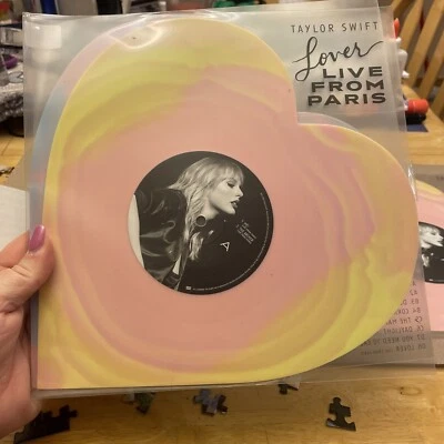 Taylor Swift Lover (Live From Paris) Heart Shaped Vinyl - IN HAND - Image 1 of 4