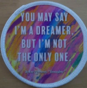 John Lennon Imagine 3" Inch Iron Or Sew On Patch Badge - Foto 1 di 1