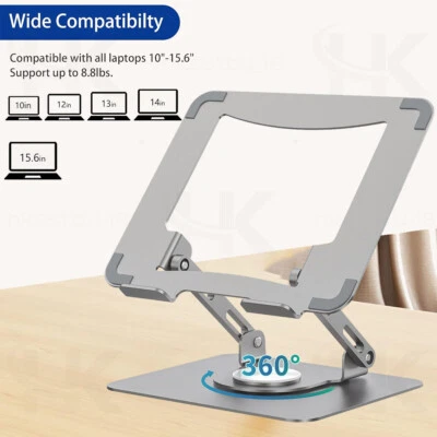 Metal Laptop Riser Stand Adjustable Folding Desktop Holder for MacBooks, Laptops - Image 1 of 4