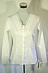 Wenger Trachtenbluse Bluse Tracht Spitze Stretch Baumwolle weiß - Bild 1 von 5