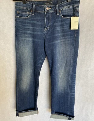 Pantalones de mezclilla azules de tiro medio calce relajado Sweet Crop talla 8/29 de Lucky Brand nuevos con etiquetas Foto 1 de 4