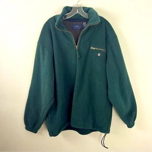 Gant USA The Rugger Fleece 1/4 Zip Pullover Mens size Large Hunter Green - Picture 1 of 8