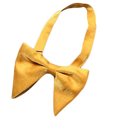 Pajarita ancha ajustable preatada grande brillante en forma de cuerno de doble capa para hombre Foto 1 de 4