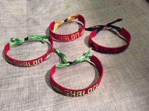 Bracciale cravatta Kente tessuto Shalom/Menorah ebraico africano fatto a mano. Regolabile - Foto 1 di 4