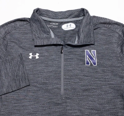 Northwestern Wildcats 1/4 Zip Women's 2XL Under armour Team Issue Gray Wicking Cover