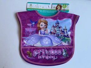 DISNEY SOFIA EL PRIMER BEBÉ/NIÑO PEQUEÑO "PRINCESA EN ENTRENAMIENTO" 2 Pk BIB Impermeable - Imagen 1 de 7
