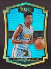 2015-16 Select Basketball Premier Light Blue Die Cut #153 Emmanuel Mudiay /199