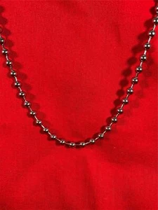 18 ZOLL 4 mm EDELSTAHL SILBER KUGELKETTE MIT EINEM MILITÄRVERSCHLUSS USA VERKÄUFER - Bild 1 von 4