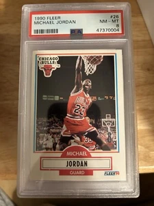 MICHAEL JORDAN 1990 FLEER #26 - PSA 8 NM-MT - Picture 1 of 2