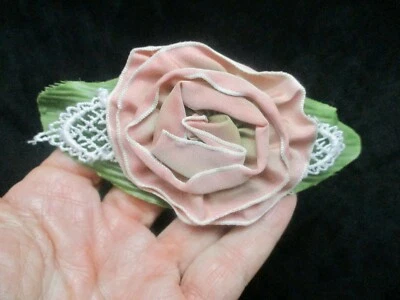 复古-法国Ombre丝绸丝带和花边柔软粉红色发夹 — 第 1/3 张图片