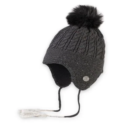 Sombrero de invierno pompón borla tejido oreja fernie gris pistilo  Foto 1 de 4