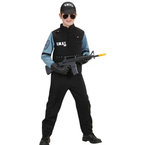 SWAT Agent Polizeikostüm Kinderkostüm Spezialeinheit S 128 cm Faschingkostüm - Bild 1 von 3