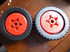 2 x  12cm Plastic Wheels New - Ideal for Project Barbeque  Toy Cart Garden Tool