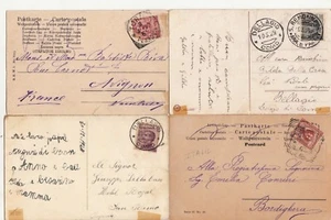 Lot 4 cartes postales timbrées timbres ITALIE ITALIA ITALY 1903 1929 1928 - Picture 1 of 1