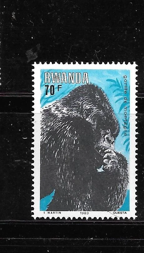 RWANDA SC#1162 1983 20FR GORILA CONMEMORATIVO MNH XF SELLO ÚNICO ANTIGUO Foto 1 de 1