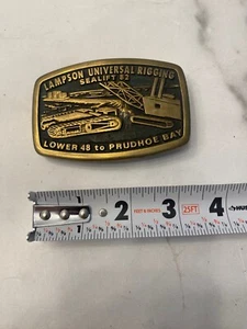 Lampson Universal Rigging Sealift 1982 Prudhoe Bay Messing Gürtelschnalle - Bild 1 von 2