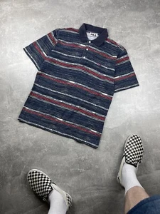 Fila Vintage 90s Tenis Striped 3 Button Polo T-Shirt 100% Cotton Size 48 - Picture 1 of 10