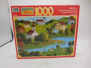 RoseArt 1000 Piece Puzzle HomeTown America "River's Bend" NEW - Picture 1 of 4