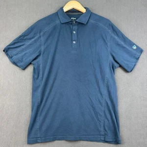 Kuhl Wildfaser Poloshirt Herren Gr. L Blau Bio Baumwolle Logo Kurzarm Oberteil - Bild 1 von 14