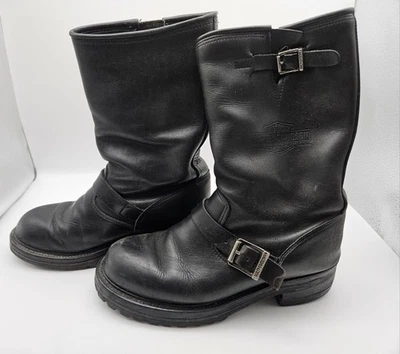 Harley Davidson Vintage Engineer Biker Boots Black Leather Men's Size 8 #98412 - Image 1 of 4