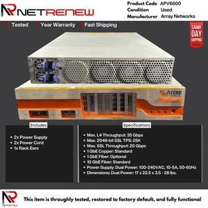 APV6600 Array Networks Application Delivery Controller w/Dual PSU - Picture 1 of 1