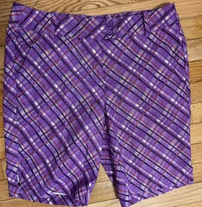 CALLOWAY Port Dry Purple Plaid Golf Shorts Sz 10 - Foto 1 di 5