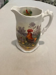 Staffordshire Fine Bone China 6.5 Inch Cockerel Print Jug / Pitcher - Picture 1 of 8