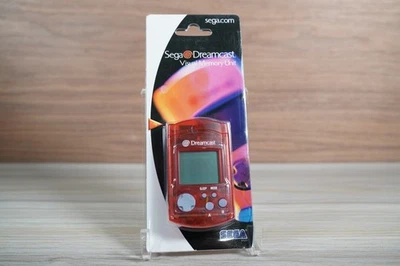 Tarjeta de memoria oficial Sega Dreamcast roja transparente VMU HKT-7000 ¡Nueva sellada! Foto 1 de 4