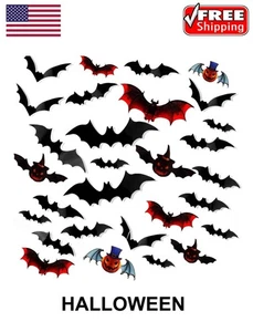 93 Stck. Halloween Fledermäuse Dekoration, Halloween & Weihnachten, 7 Stile, kostenloser Versand - Bild 1 von 3