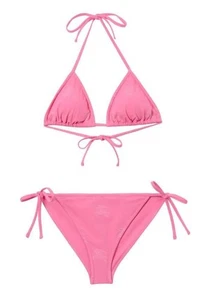 NEW BURBERRY BUBBLE GUM PINK EKD HORSEFERRY PRINT 2PC BIKINI SWIMSUIT MEDIUM - Picture 1 of 7