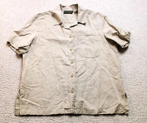 Camicia donna Harve Benard by Bernard Holtzman con bottoni GRANDE marrone manica corta - Foto 1 di 6