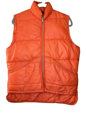 Chaleco acolchado vintage JC PENNEY Towncraft cremallera naranja para hombre talla mediana años 80 McFly Foto 1 de 4