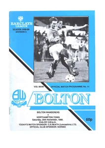 Bolton Wanderers v Northampton Town 1988-1989 Division Three 26/11/1988 - Picture 1 of 2