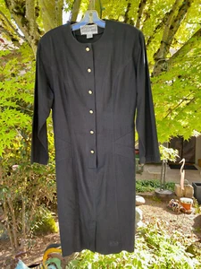 Vintage Pat Argenti Boutique klassisches schwarzes Kleid ~ 100 % Rohseide ~ schöne Details ~ 10 - Bild 1 von 22