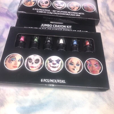 6-piece Jumbo Crayon Kit Halloween Costume Makeup Facepaont- 2.8 g each (E1) - Image 1 of 4