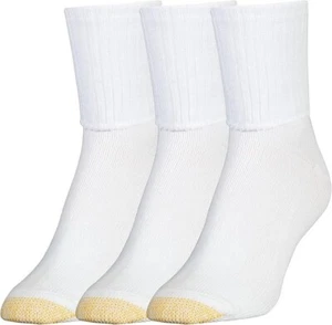 Gold Toe Women's Bermuda Socks, Women's Turn Cuff Socks, 3524 3 Pair. White - Picture 1 of 3
