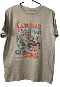 NWOT Boy's Cuphead Best Friend Mugman T-Shirt Sz XL Heather Gray - Picture 1 of 10