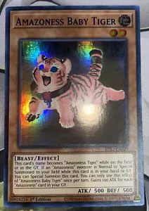 Yugioh - Amazoness Baby Tiger LDS1-EN023 Purple Ultra Rare - 1st Edition - NM - Picture 1 of 11