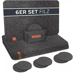 TULENO - Tischset & Platzset Filz 19-teilig abwaschbar, Tisch-Unterlagen modern - Bild 1 von 21