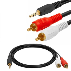 5FT Aux Audio 3.5mm Stereo Male to 2 RCA Y CABLE FOR IPOD MP3 - Picture 1 of 6
